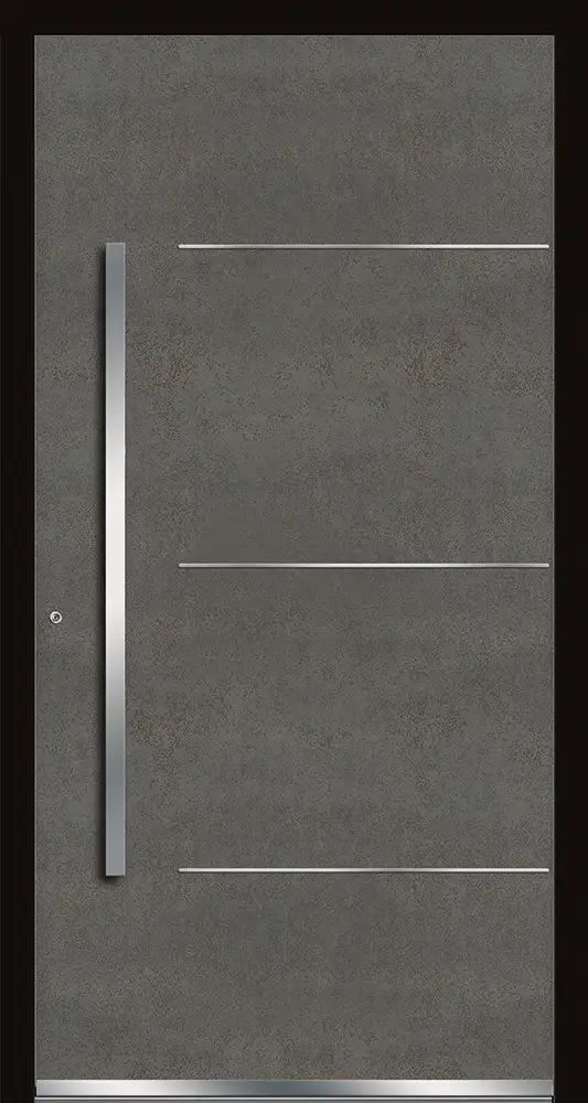 Haustür mit Keramik-Oberfläche - Farbe Steel - Klauke Aluminium