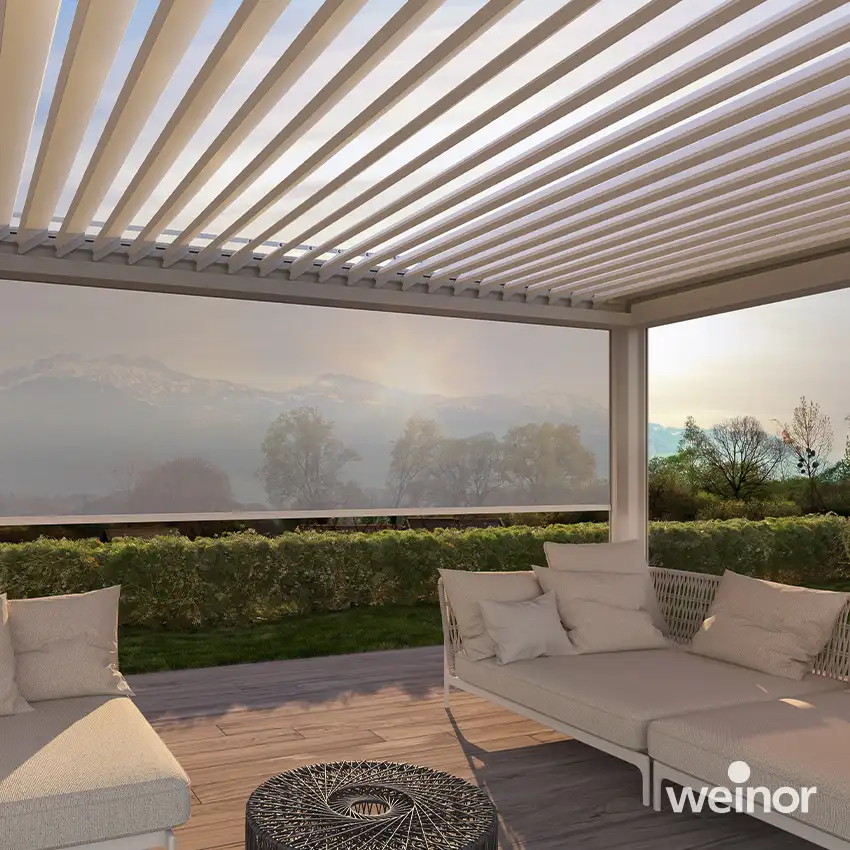 Lamellendach Artares mit Textilscreen von weinor